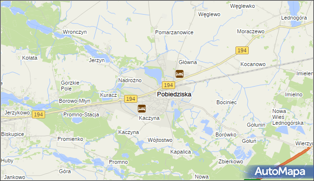 mapa Pobiedziska, Pobiedziska na mapie Targeo