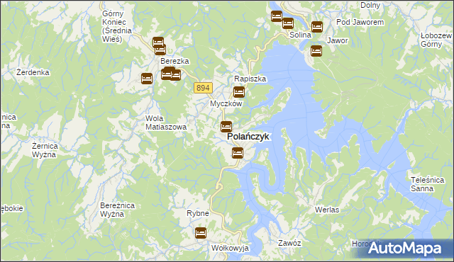 mapa Polańczyk, Polańczyk na mapie Targeo