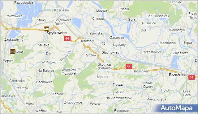 mapa Półwieś gmina Spytkowice, Półwieś gmina Spytkowice na mapie Targeo