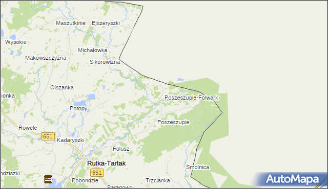 mapa Poszeszupie-Folwark, Poszeszupie-Folwark na mapie Targeo