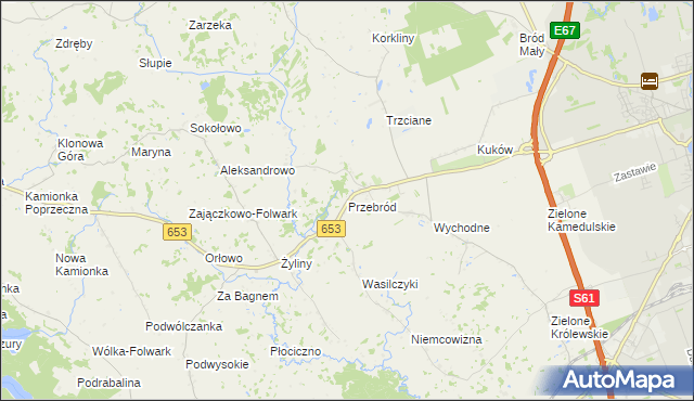 mapa Przebród, Przebród na mapie Targeo