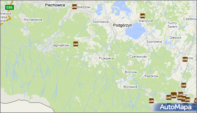 mapa Przesieka gmina Podgórzyn, Przesieka gmina Podgórzyn na mapie Targeo