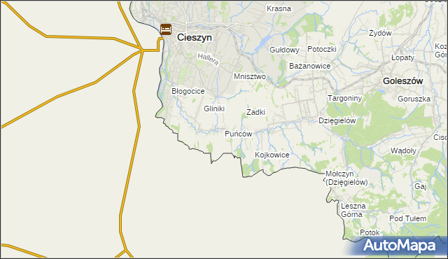 mapa Puńców, Puńców na mapie Targeo