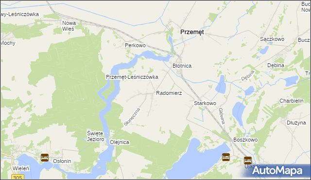 mapa Radomierz gmina Przemęt, Radomierz gmina Przemęt na mapie Targeo