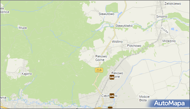 mapa Rekowo Górne, Rekowo Górne na mapie Targeo