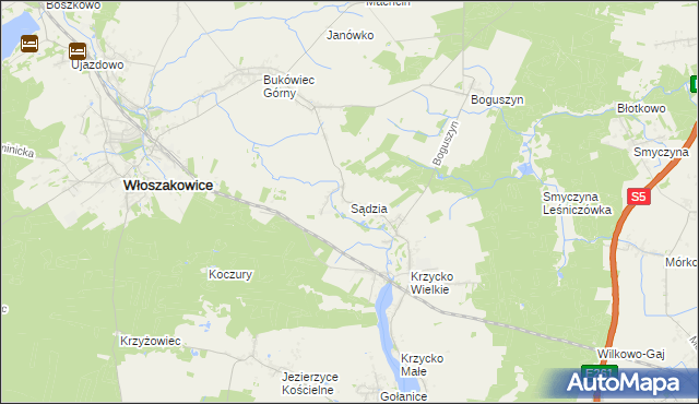 mapa Sądzia, Sądzia na mapie Targeo