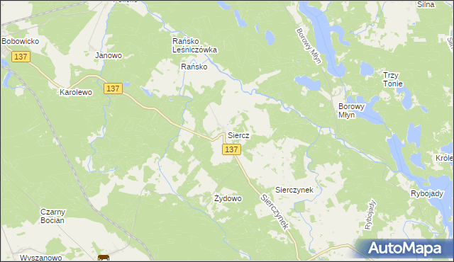 mapa Siercz, Siercz na mapie Targeo