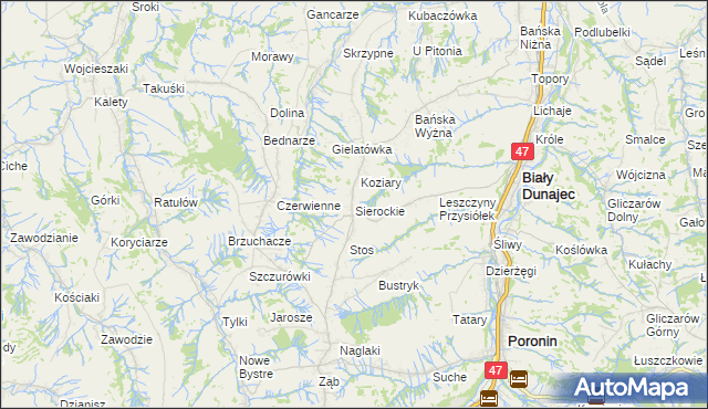 mapa Sierockie, Sierockie na mapie Targeo