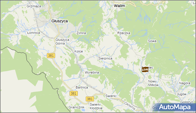 mapa Sierpnica, Sierpnica na mapie Targeo