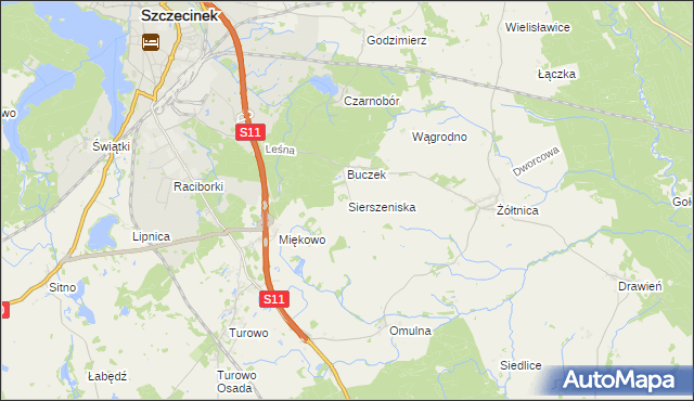 mapa Sierszeniska, Sierszeniska na mapie Targeo