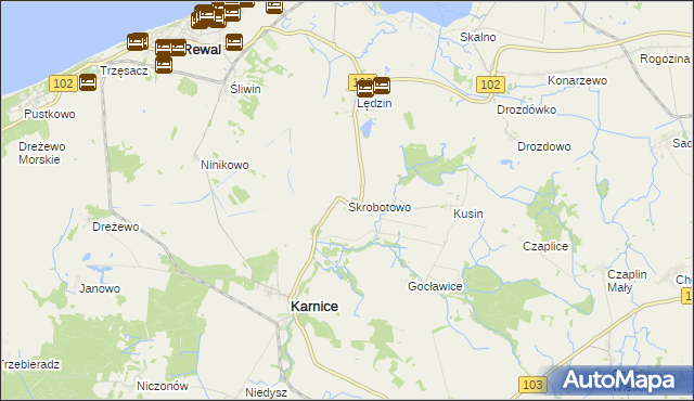 mapa Skrobotowo, Skrobotowo na mapie Targeo