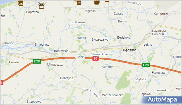 mapa Słowienkowo, Słowienkowo na mapie Targeo