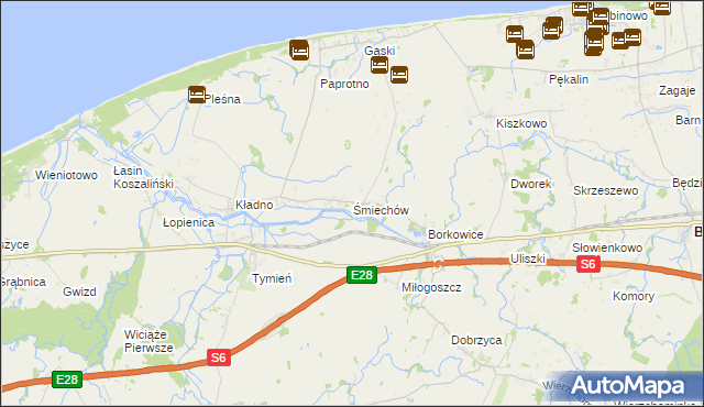 mapa Śmiechów, Śmiechów na mapie Targeo