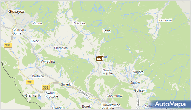 mapa Sokolec gmina Nowa Ruda, Sokolec gmina Nowa Ruda na mapie Targeo
