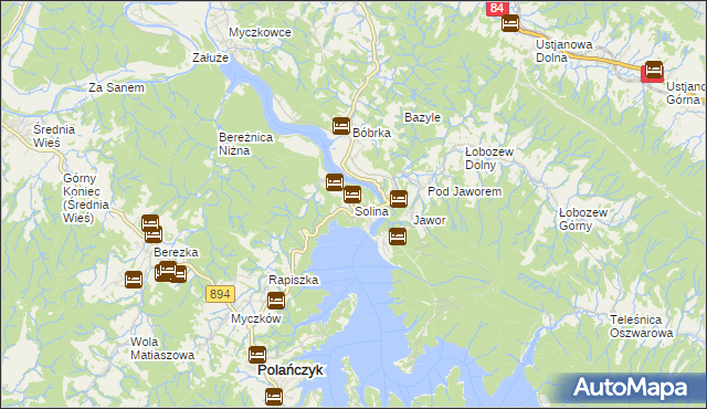 mapa Solina, Solina na mapie Targeo