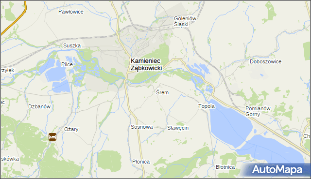 mapa Śrem gmina Kamieniec Ząbkowicki, Śrem gmina Kamieniec Ząbkowicki na mapie Targeo