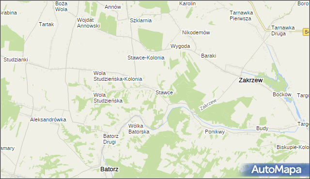 mapa Stawce, Stawce na mapie Targeo
