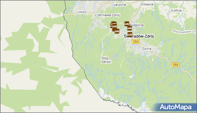 mapa Stóg Izerski, Stóg Izerski na mapie Targeo