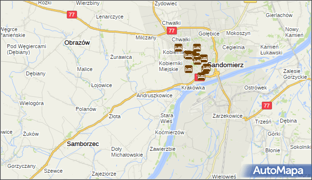 mapa Strochcice, Strochcice na mapie Targeo