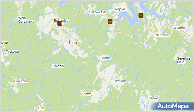 mapa Studenne, Studenne na mapie Targeo