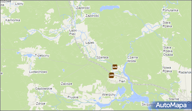 mapa Szarłata gmina Osie, Szarłata gmina Osie na mapie Targeo