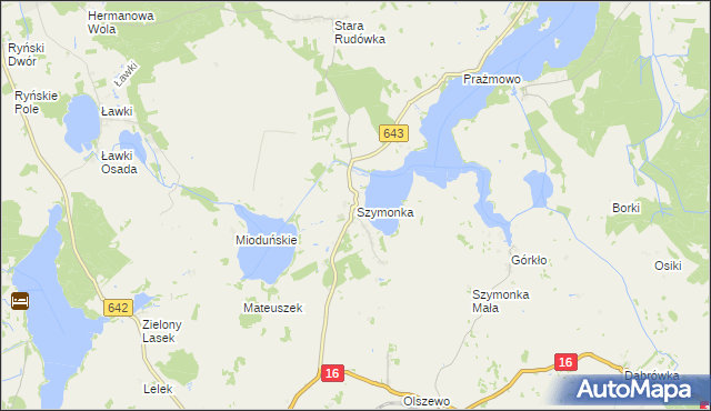 mapa Szymonka, Szymonka na mapie Targeo