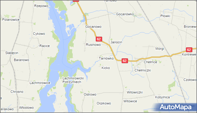 mapa Tarnówko gmina Kruszwica, Tarnówko gmina Kruszwica na mapie Targeo