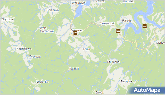 mapa Terka, Terka na mapie Targeo