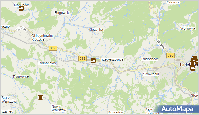 mapa Trzebieszowice, Trzebieszowice na mapie Targeo