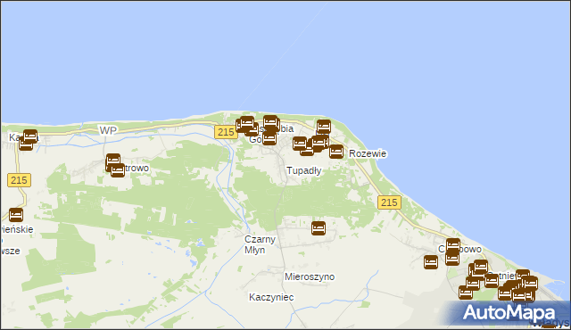 mapa Tupadły gmina Władysławowo, Tupadły gmina Władysławowo na mapie Targeo