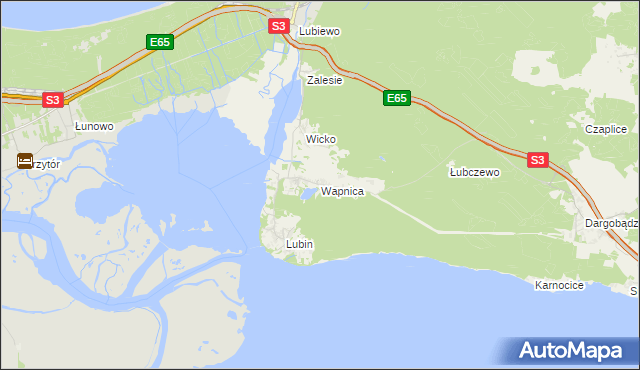mapa Wapnica gmina Międzyzdroje, Wapnica gmina Międzyzdroje na mapie Targeo