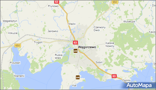 mapa Węgorzewo, Węgorzewo na mapie Targeo