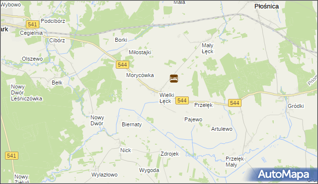 mapa Wielki Łęck, Wielki Łęck na mapie Targeo