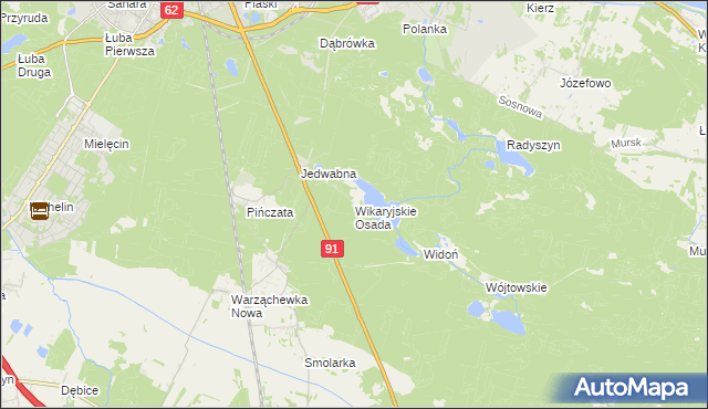 mapa Wikaryjskie Osada, Wikaryjskie Osada na mapie Targeo