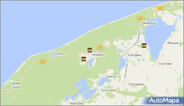 mapa Wisełka, Wisełka na mapie Targeo