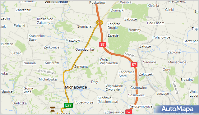 mapa Wola Więcławska, Wola Więcławska na mapie Targeo