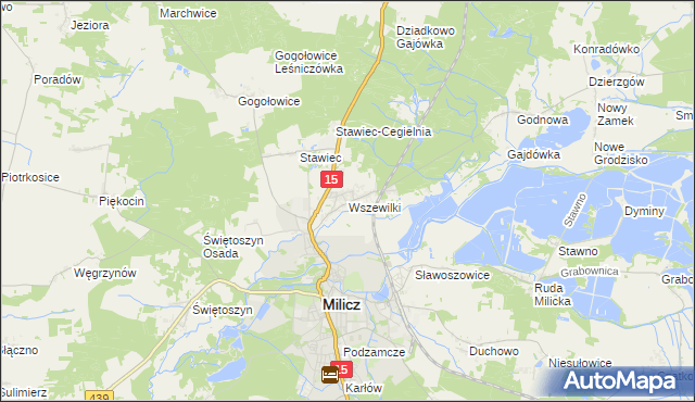 mapa Wszewilki, Wszewilki na mapie Targeo