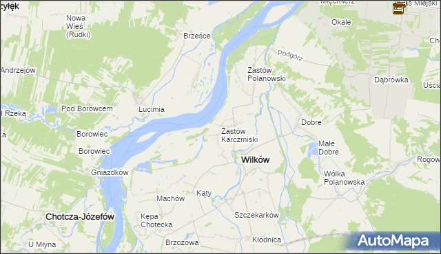 mapa Zastów Karczmiski, Zastów Karczmiski na mapie Targeo