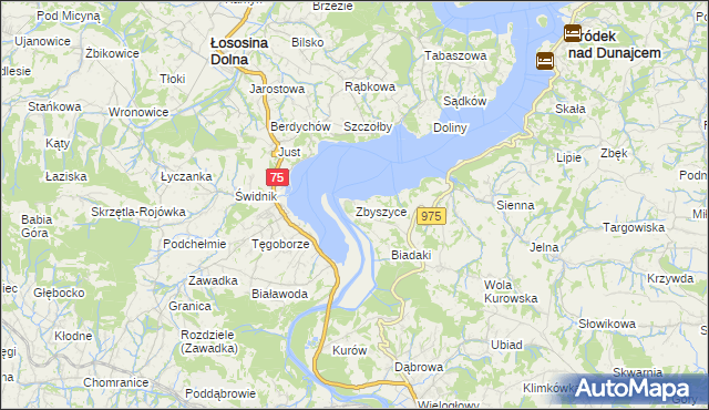 mapa Zbyszyce, Zbyszyce na mapie Targeo