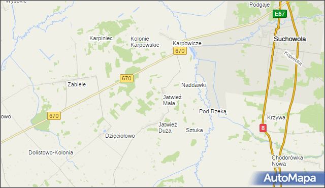 mapa Jatwieź Mała, Jatwieź Mała na mapie Targeo