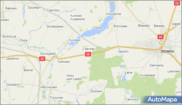 mapa Kopce gmina Mogilno, Kopce gmina Mogilno na mapie Targeo