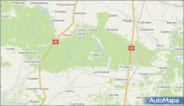 mapa Marki gmina Praszka, Marki gmina Praszka na mapie Targeo