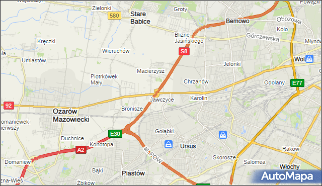 mapa Mory gmina Ożarów Mazowiecki, Mory gmina Ożarów Mazowiecki na mapie Targeo