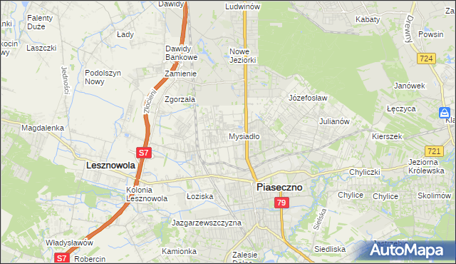 mapa Mysiadło, Mysiadło na mapie Targeo