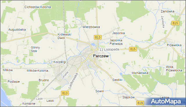 mapa Parczew, Parczew na mapie Targeo