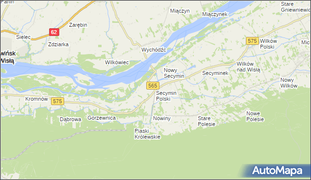 mapa Secymin Polski, Secymin Polski na mapie Targeo