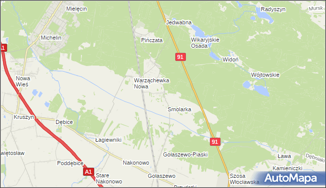 mapa Warząchewka Królewska, Warząchewka Królewska na mapie Targeo