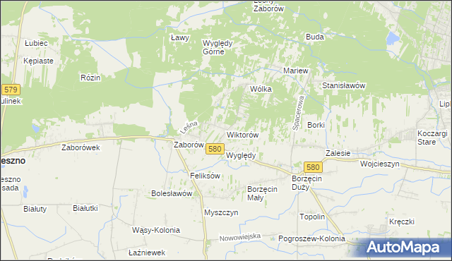 mapa Wiktorów gmina Leszno, Wiktorów gmina Leszno na mapie Targeo