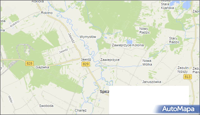 mapa Zawieprzyce, Zawieprzyce na mapie Targeo