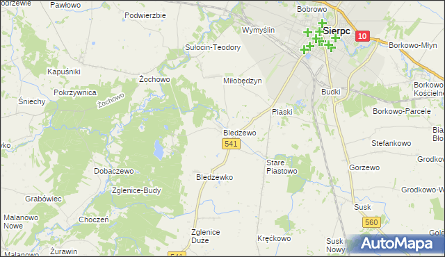 mapa Bledzewo, Bledzewo na mapie Targeo